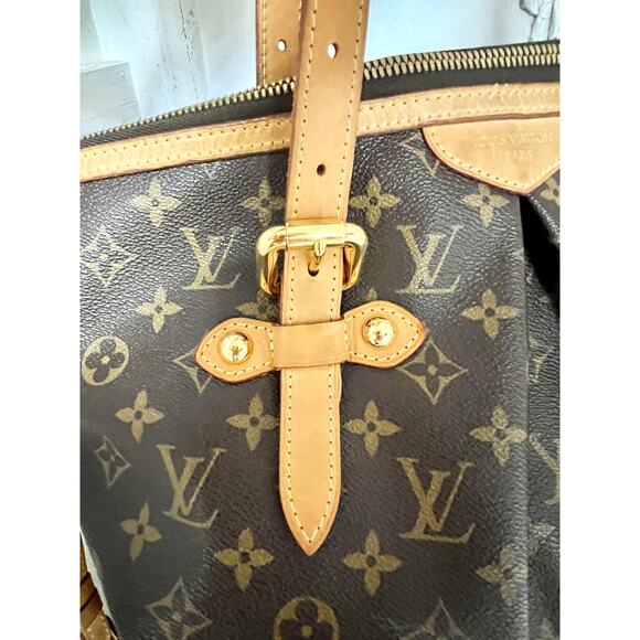 Louis Vuitton Monogram Palermo GM Coated Canvas Shoulder Tote Handbag Brown - Picture 4 of 16